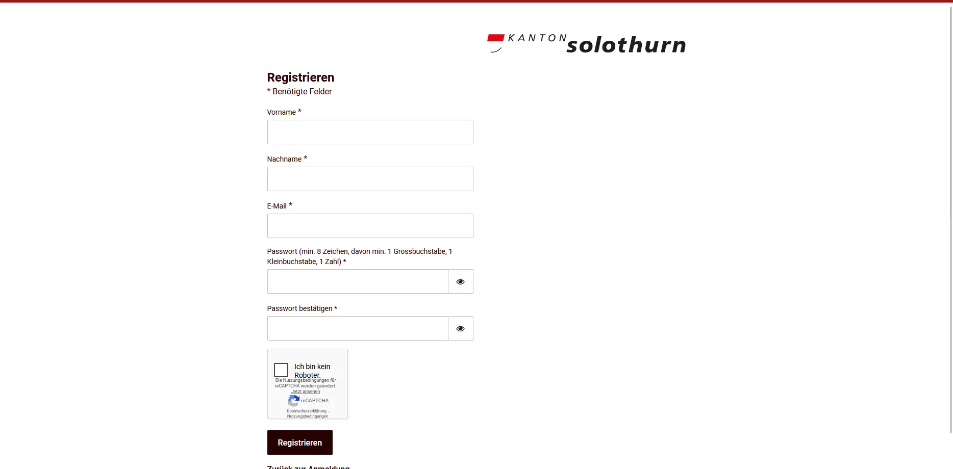 Formulaire d'inscription au portail fiscal avec informations personnelles et création du mot de passe