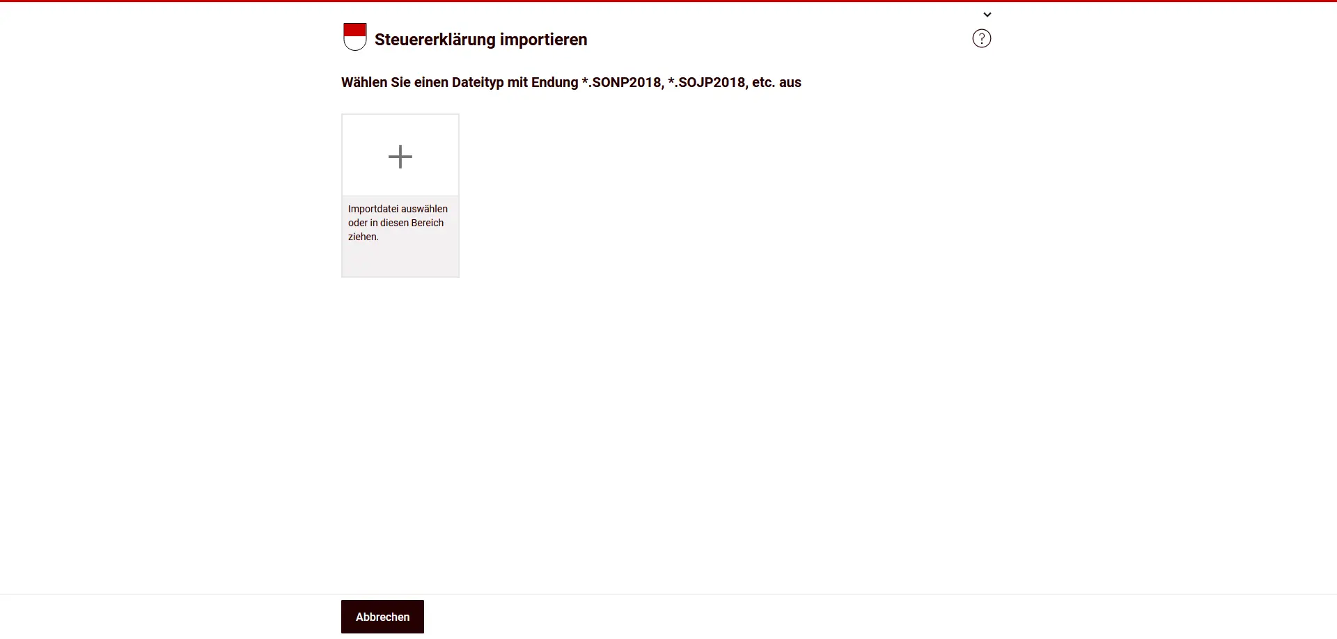 Importer une déclaration d'impôt existante depuis un fichier local
