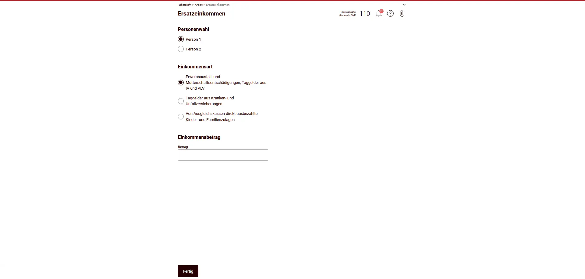 Revenus de remplacement comme les indemnités de perte de gain, de maternité ou d'AI et AC