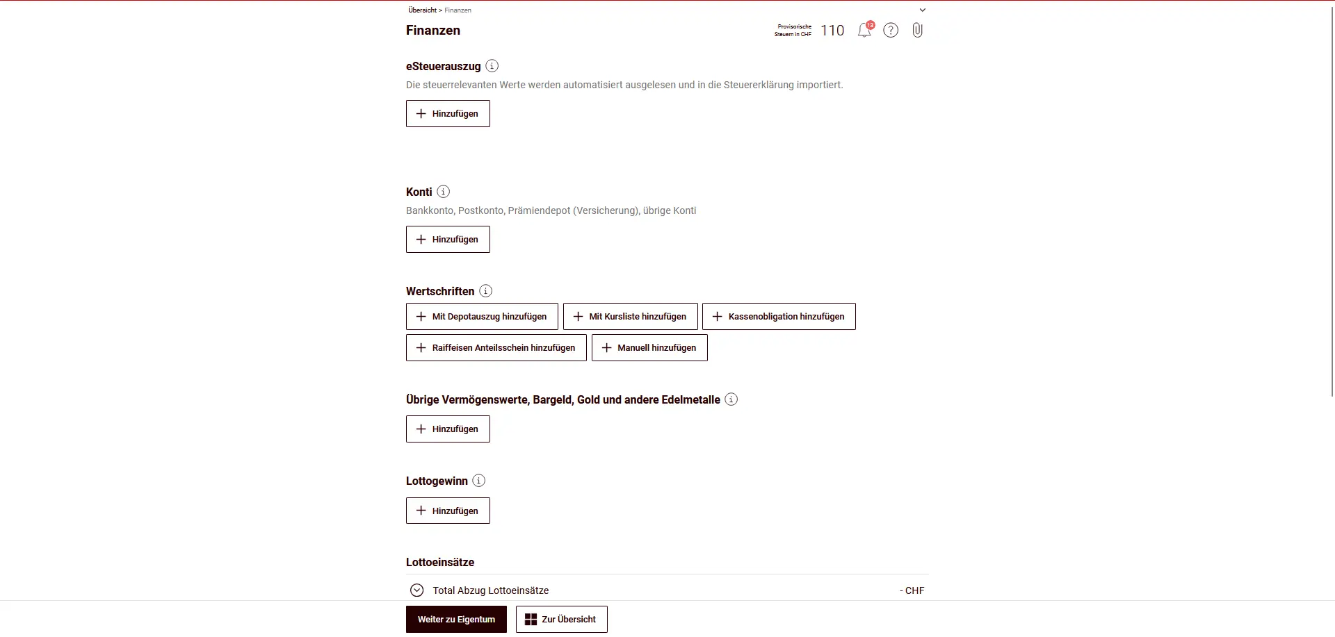 Aperçu du domaine des finances avec les comptes, les titres et les autres actifs