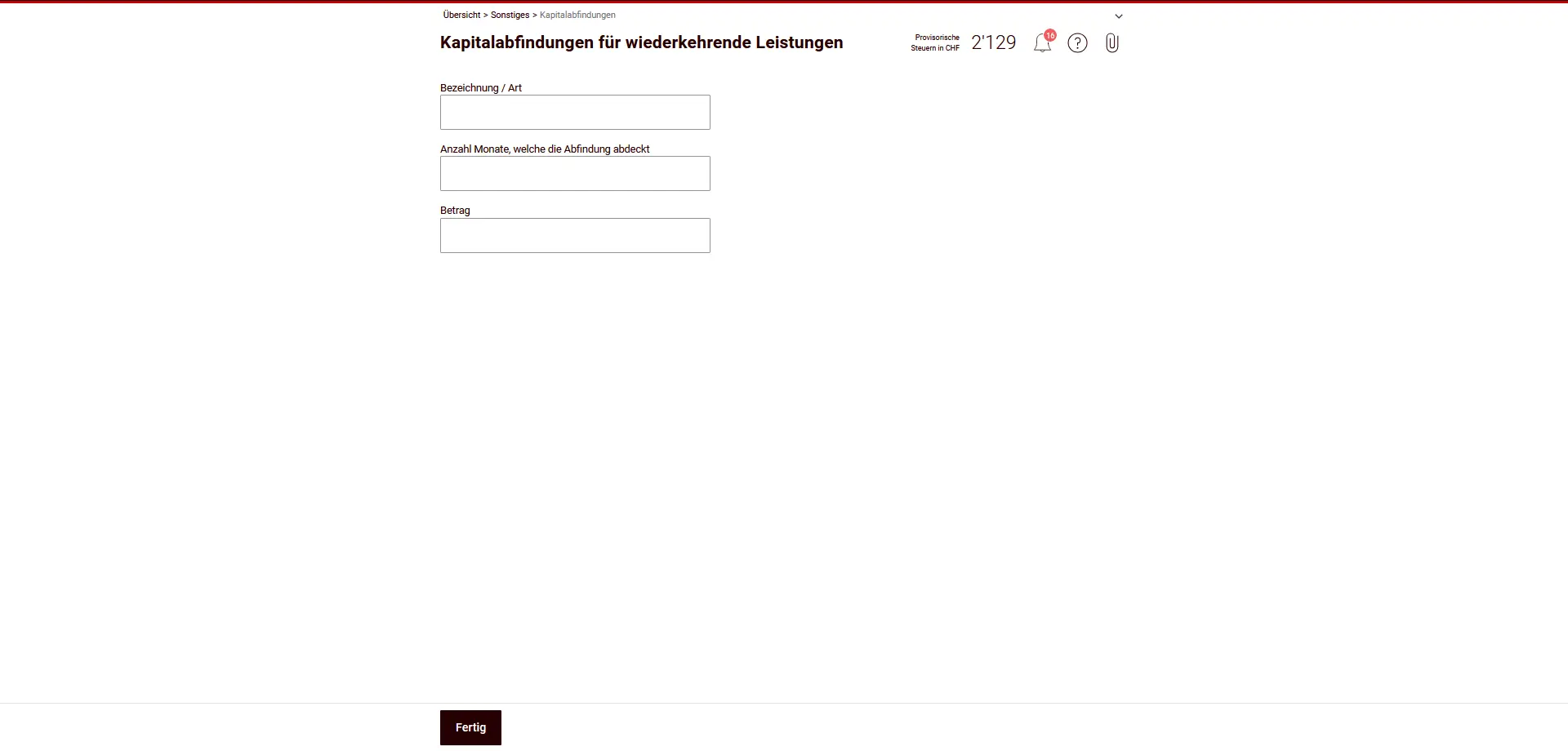 Formulaire de saisie d'une indemnité en capital pour des prestations périodiques avec durée et montant