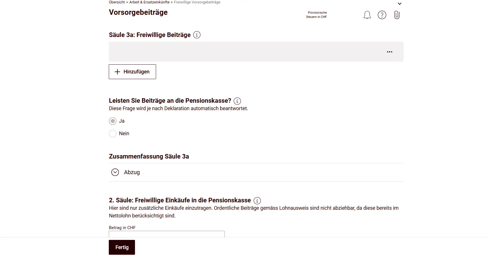 Voluntary pension contributions: pillar 3a and pillar 2 buy-ins