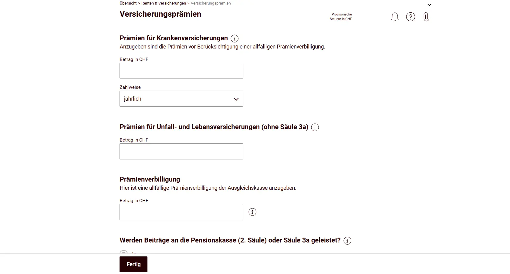 Insurance premium input with flat-rate deduction and effective premiums