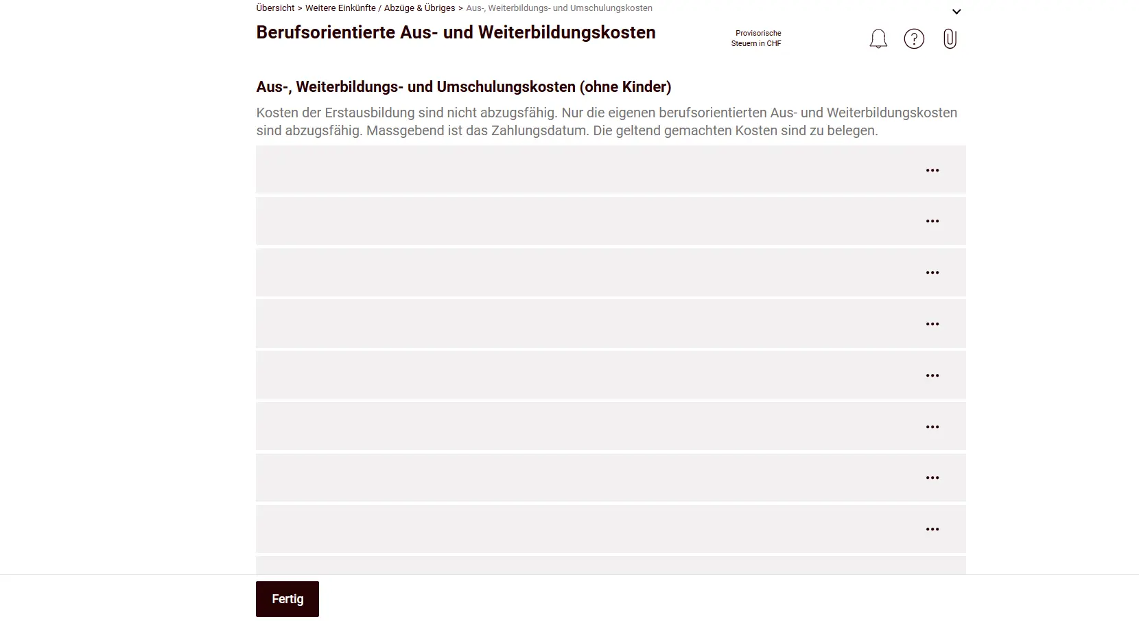 Entering professional education and training costs as a deduction