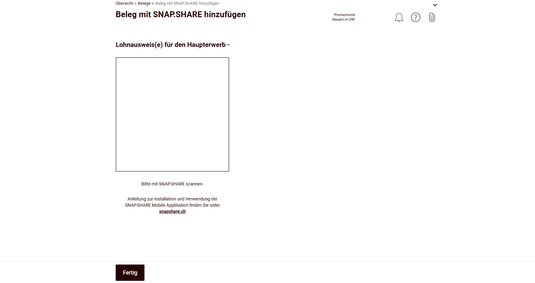 Adding a document with the SNAP.SHARE mobile app