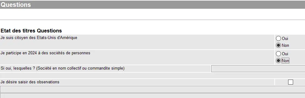 Fragen zum Status von Wertpapieren in GeTax mit US-Staatsbürgerschaft, zu Unternehmensbeteiligungen und zu weiteren Kommentaren